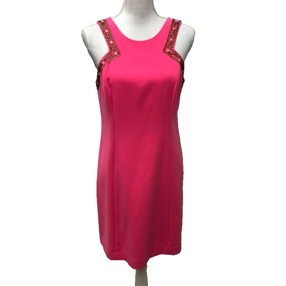 Lilly Pulitzer Largo Sheath‎ Dress Womens 6 PInk Embellished Beach Resort Party